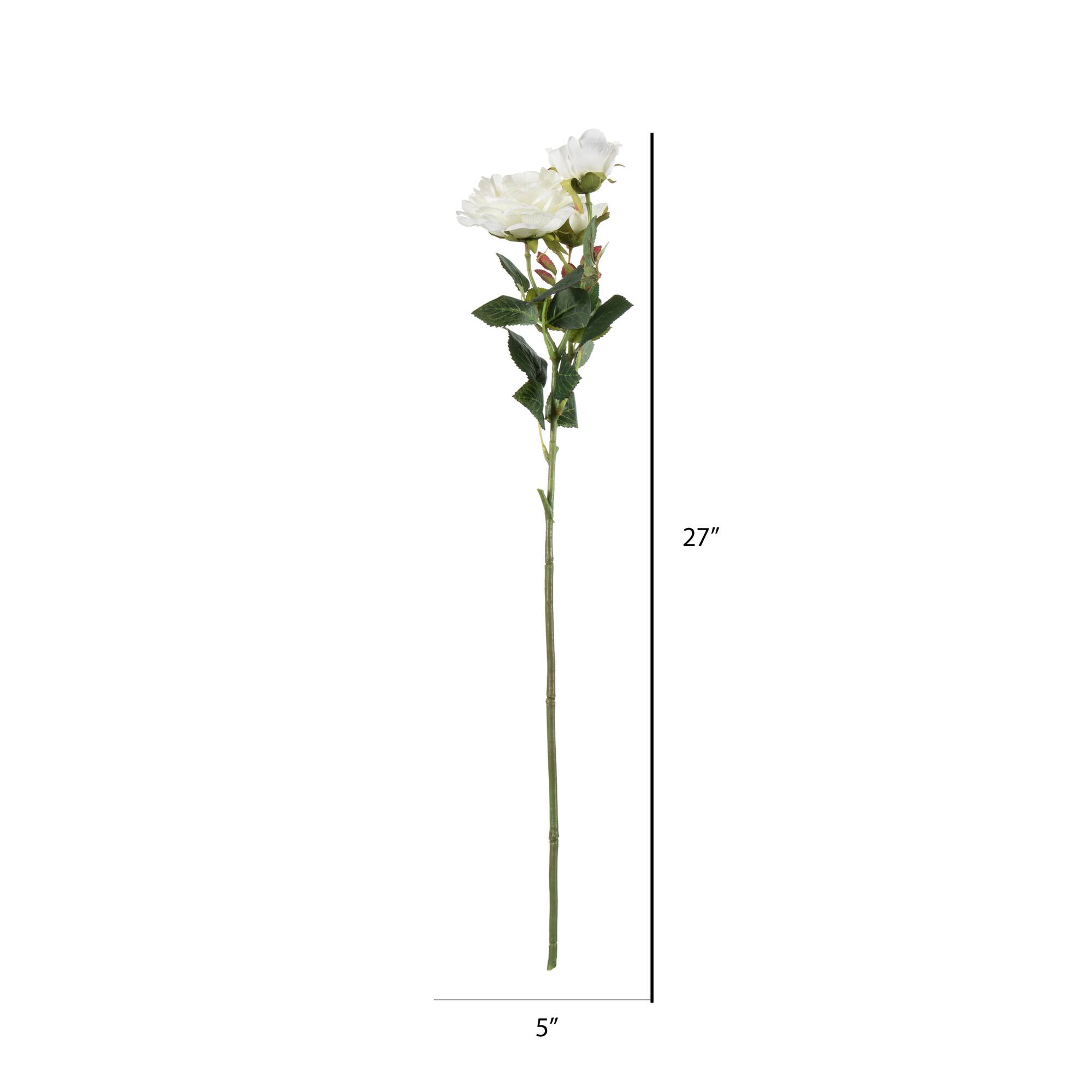 White Rose Stem, 3ct.